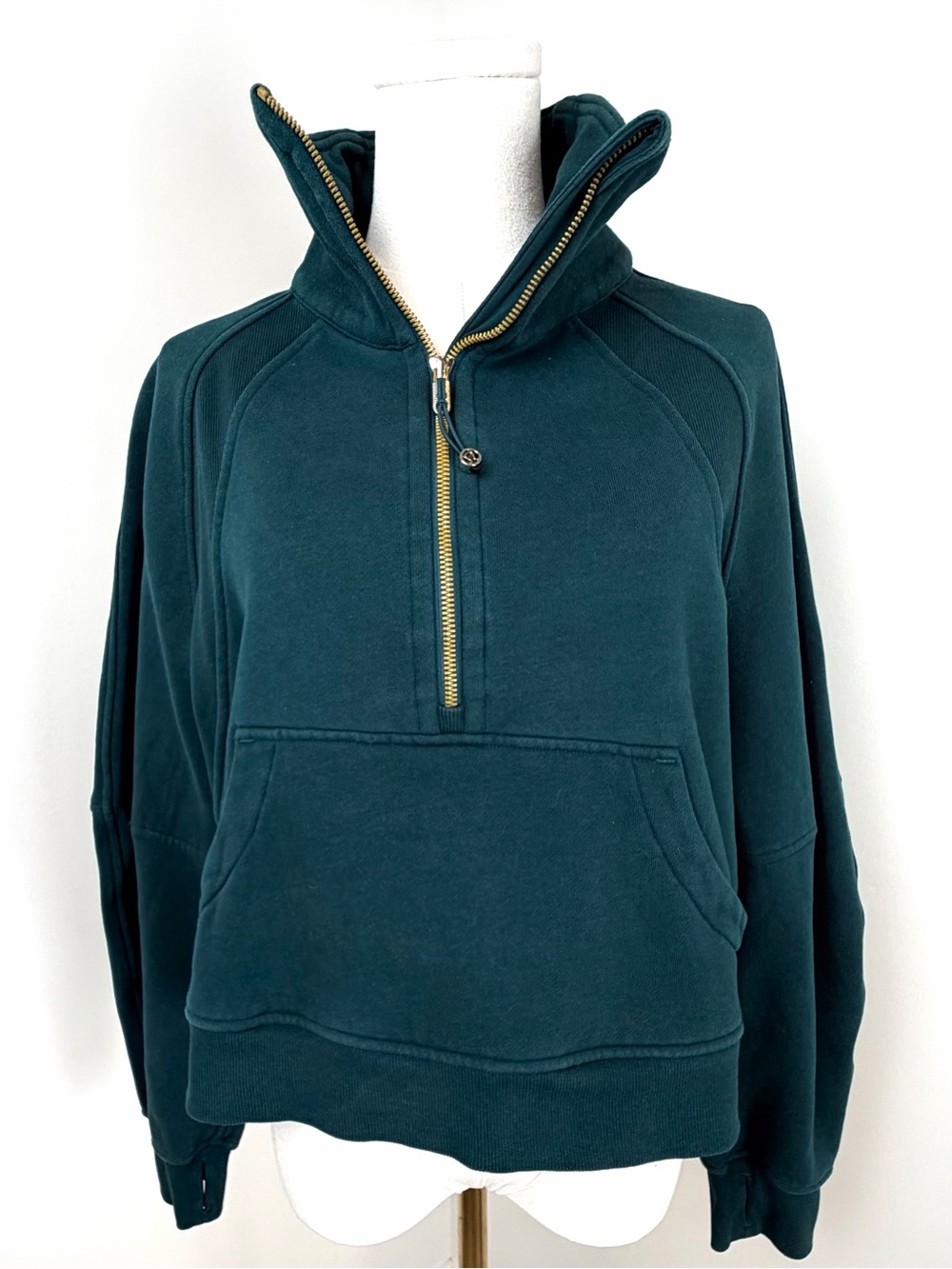 lululemon Scuba Oversized Half-Zip Pullover Green Jasper XS/S Funnel Neck Top - Picture 2 of 9